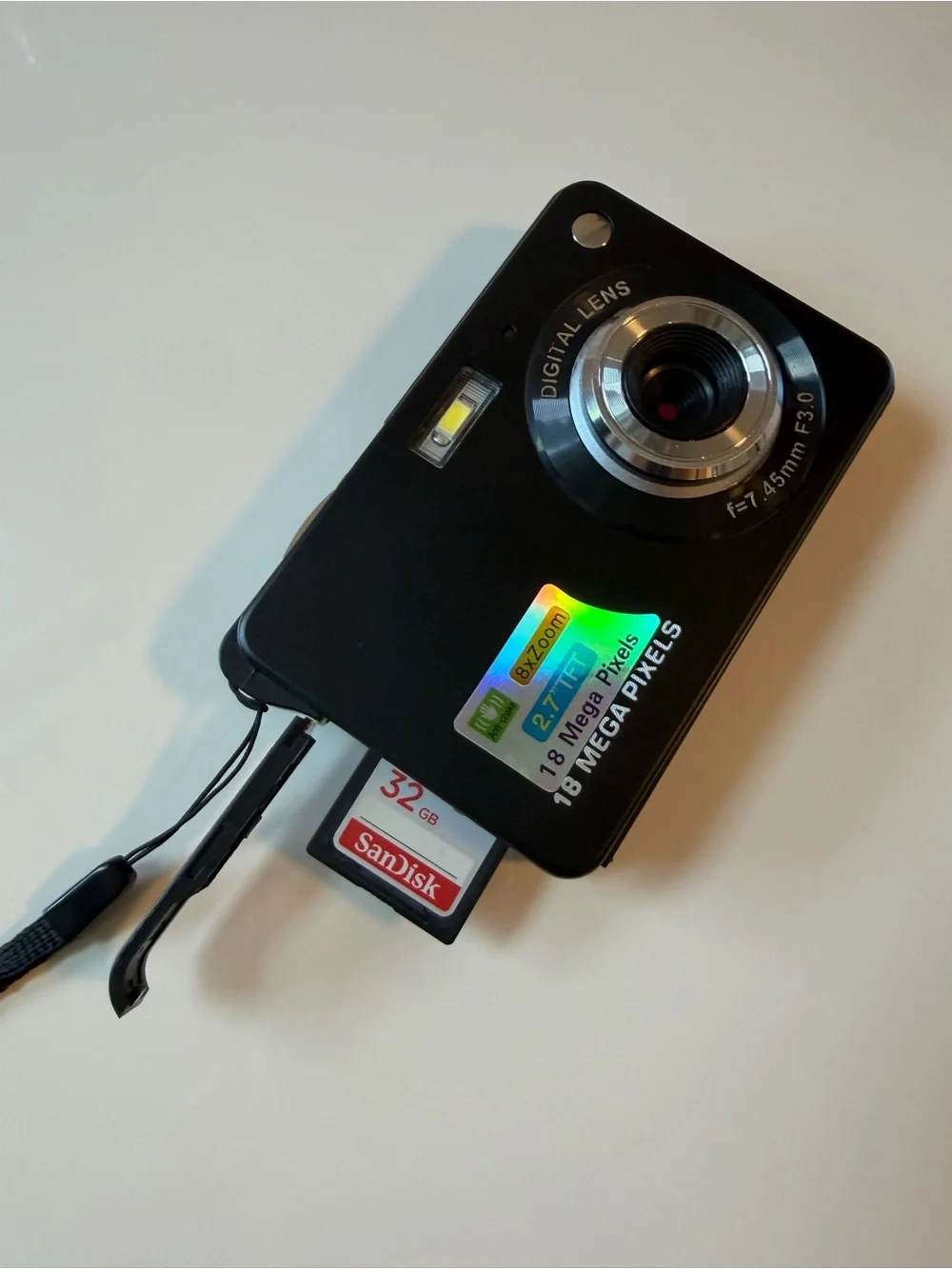 Compact Black Digital Camera - 18 Megapixels
